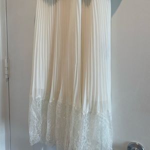 Beautiful maxi/midi length white blazer and lace pleated dress